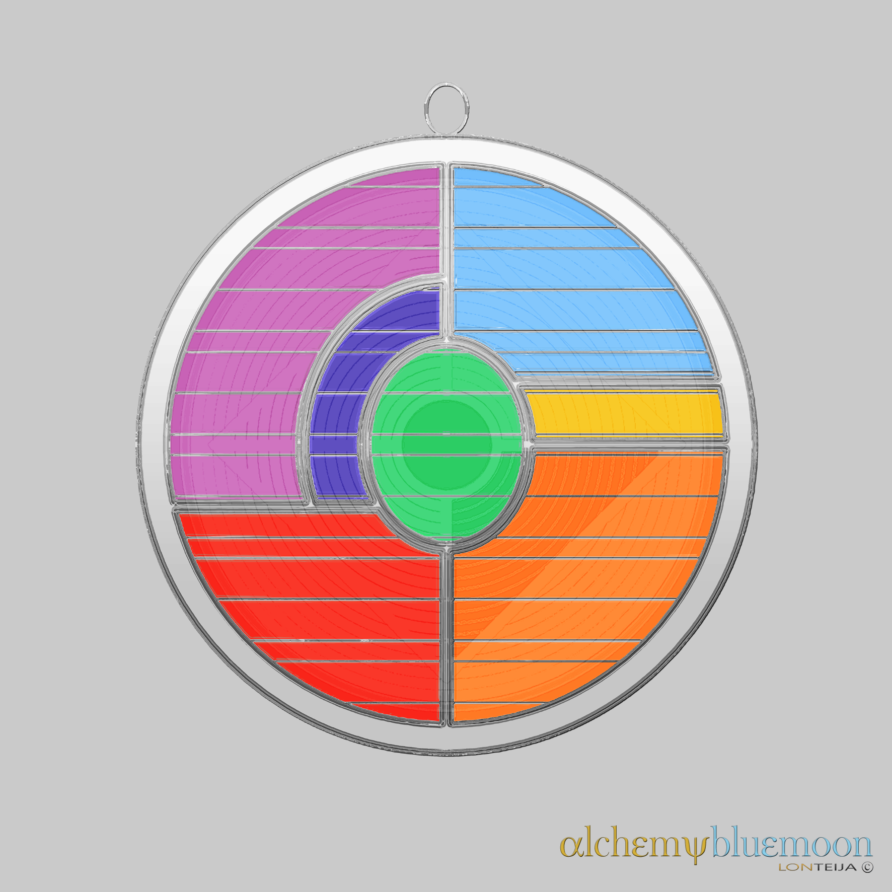 Fig. 4.0.06: The Harmonised Vessel (2015), representing the Rubedo 'Reddening' stage where the seven distinct chakra frequencies are integrated into a stable somatic architecture.