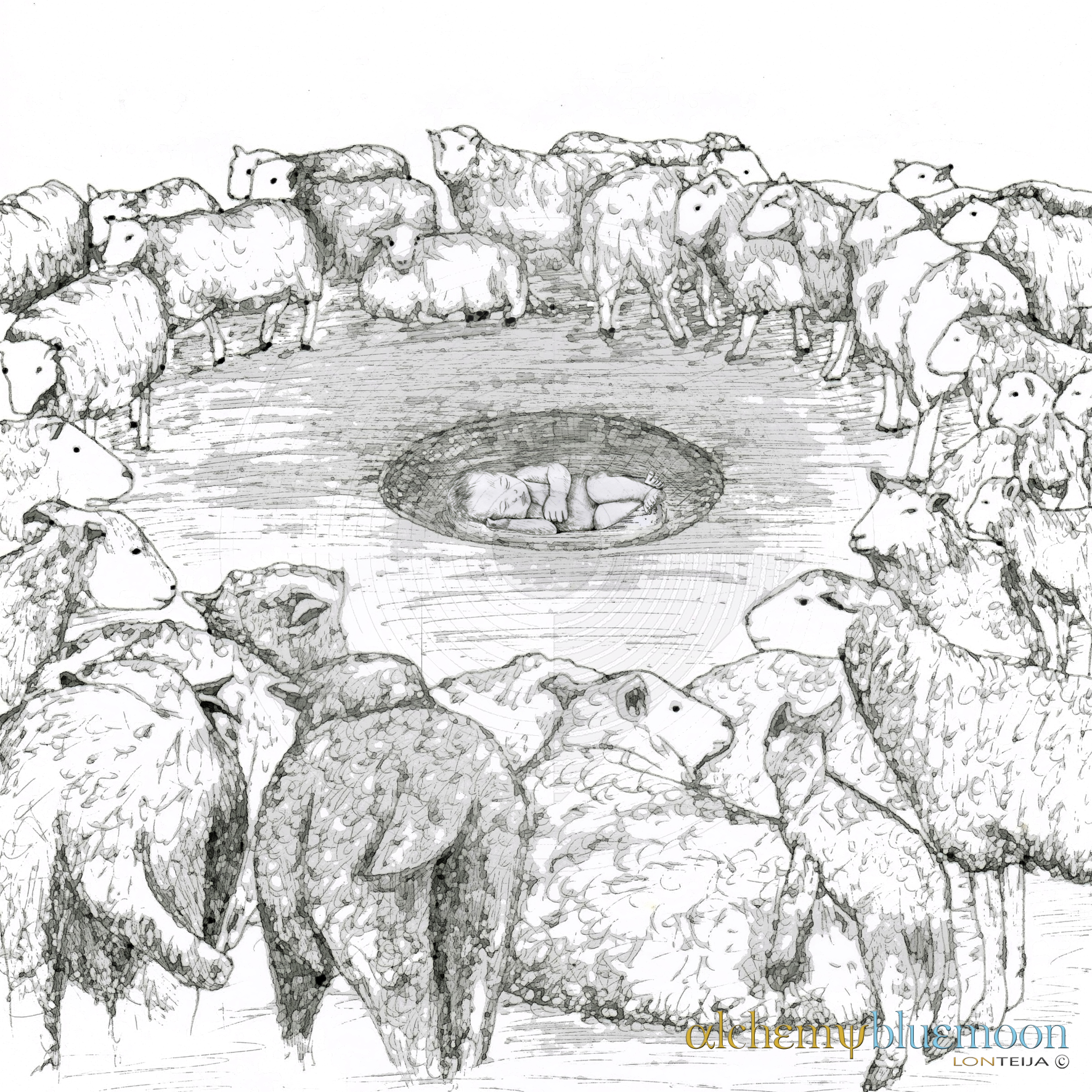 Fig. 6.0.02: The Birth of the Universal Child (2016). Representing Fixatio and Exaltatio, where the Radiant Presence of the Stone is permanently fixed into the Earth.