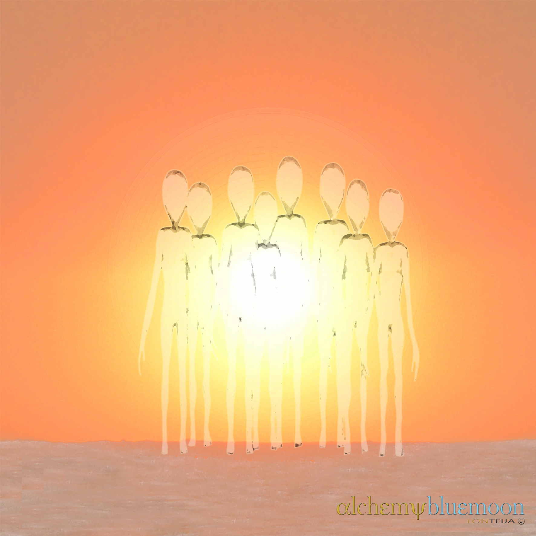 Fig. 5.2.04: Celestial Beings of Light (2015), documenting the Encounter of the Second Kind and the dissolution of human form at the boundary of the unmanifest.