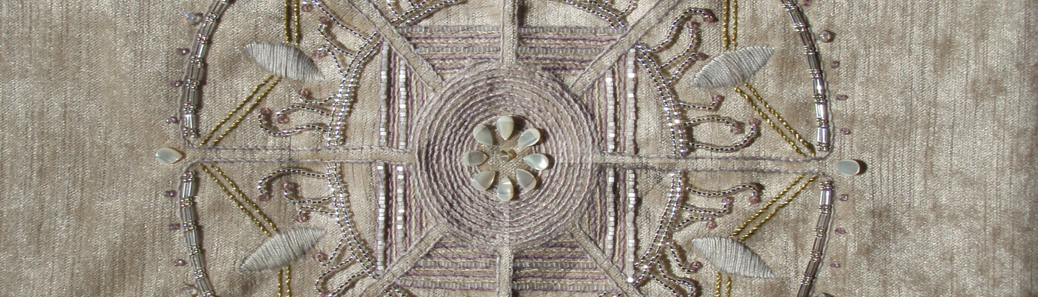 Fig. 0.0.03: The Foundational Pearl, an original 2009 alchemical embroidery representing the first stage of Albedo and the structural fixing of soul expression into matter.