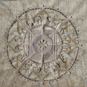 Fig. 0.0.01: The Foundational Pearl, an original 2009 alchemical embroidery representing the first stage of Albedo and the somatic fixing of soul frequency into matter.