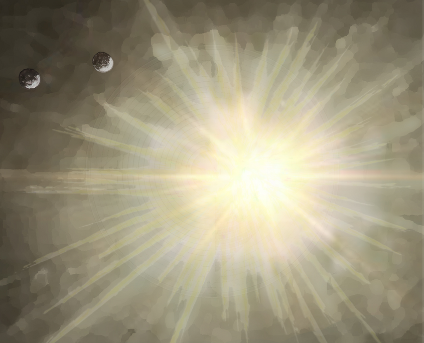 Fig. 5.6.01: The Quintessential Point (2015), representing Calcinatio and the final distillation of fire into a single fixed point of blinding light.