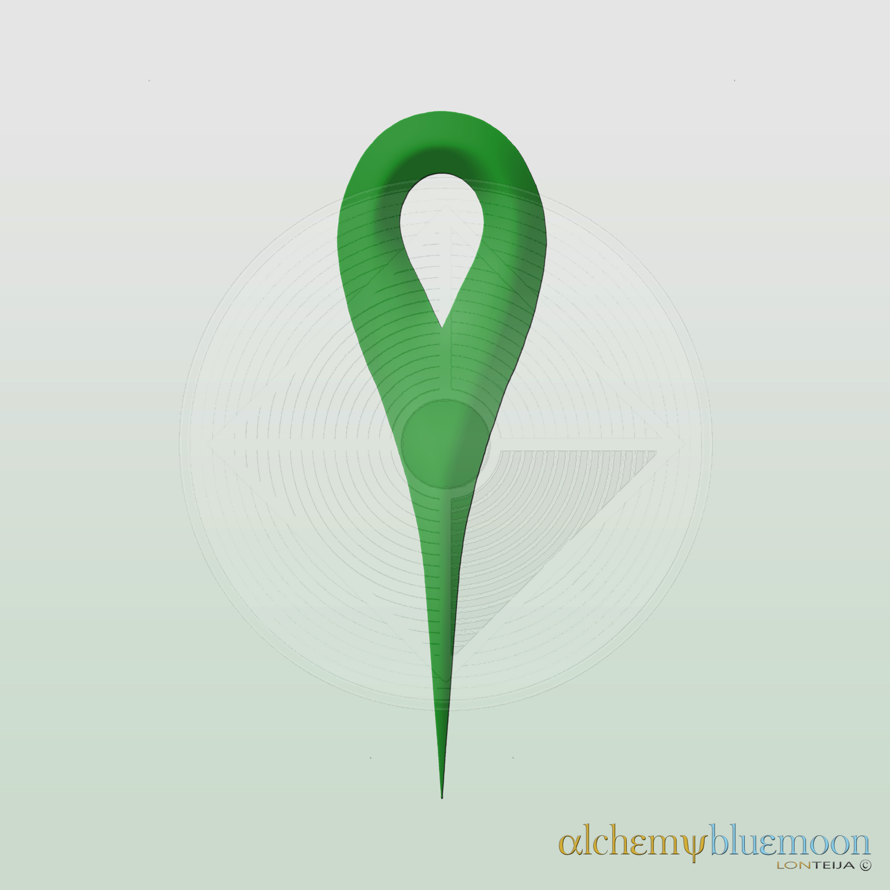 Fig. 6.0.08: The Singular Point (2017), representing the Green Needle and the final compression of the Absolute into a fixed terrestrial location.
