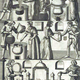 Mutus Liber. Three horizontal panels charting a man and woman managing an alchemical laboratory, featuring furnaces, the pouring of liquid, a woman passing a small glass bottle to a man holding a naked infant, and a complex central fire feeding four interconnected distillation retorts.