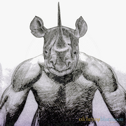 Fig. 5.7.19: The Rhinoceros Man (2016), representing the Fixation of the Monoceros and the soul's transition into an invulnerable, somatic armour for Stage VI.