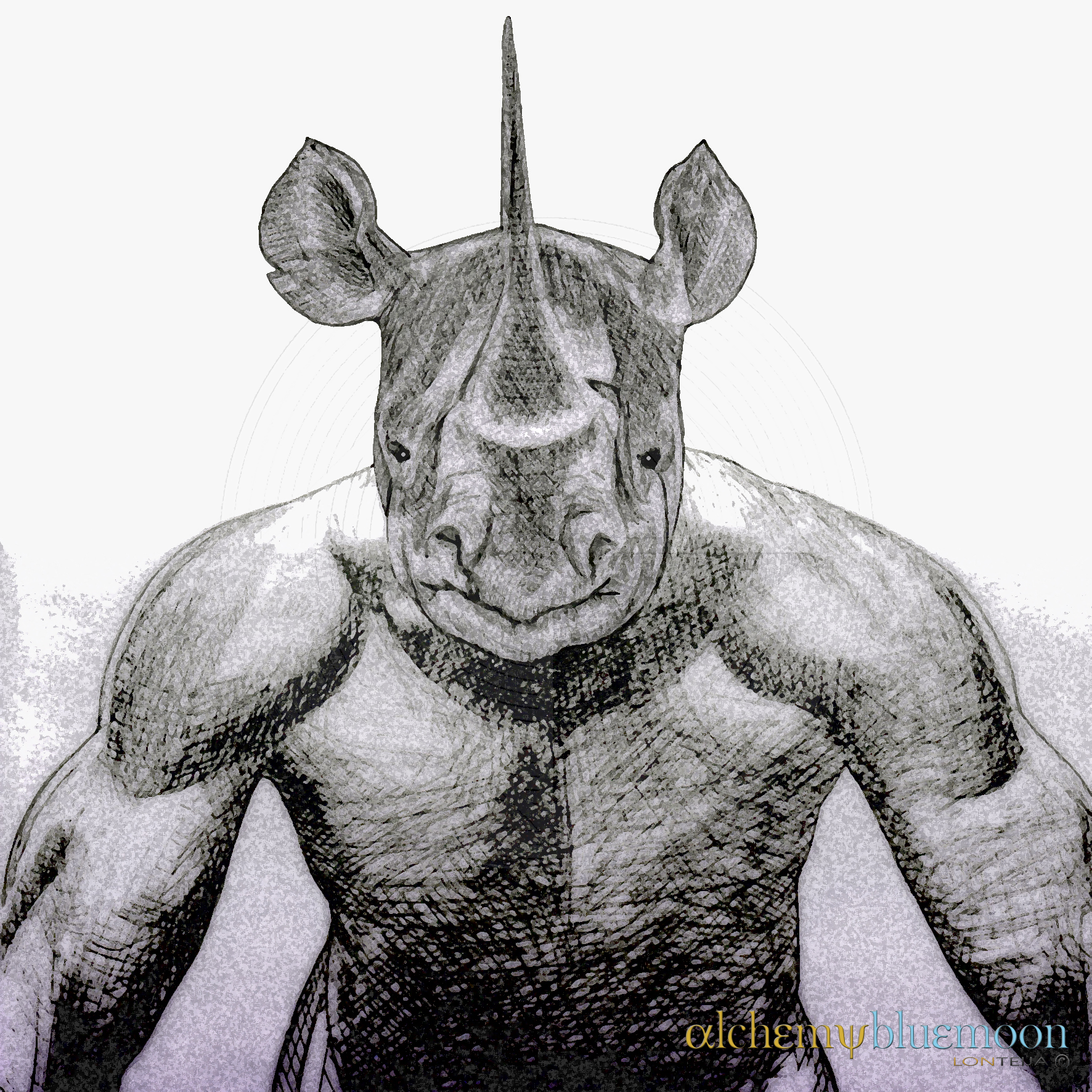 Fig. 5.7.19: The Rhinoceros Man (2016), representing the Fixation of the Monoceros and the soul's transition into an invulnerable, somatic armour for Stage VI.