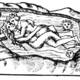 Rosarium Philosophorum. A naked King and Queen embracing horizontally while completely submerged beneath water.