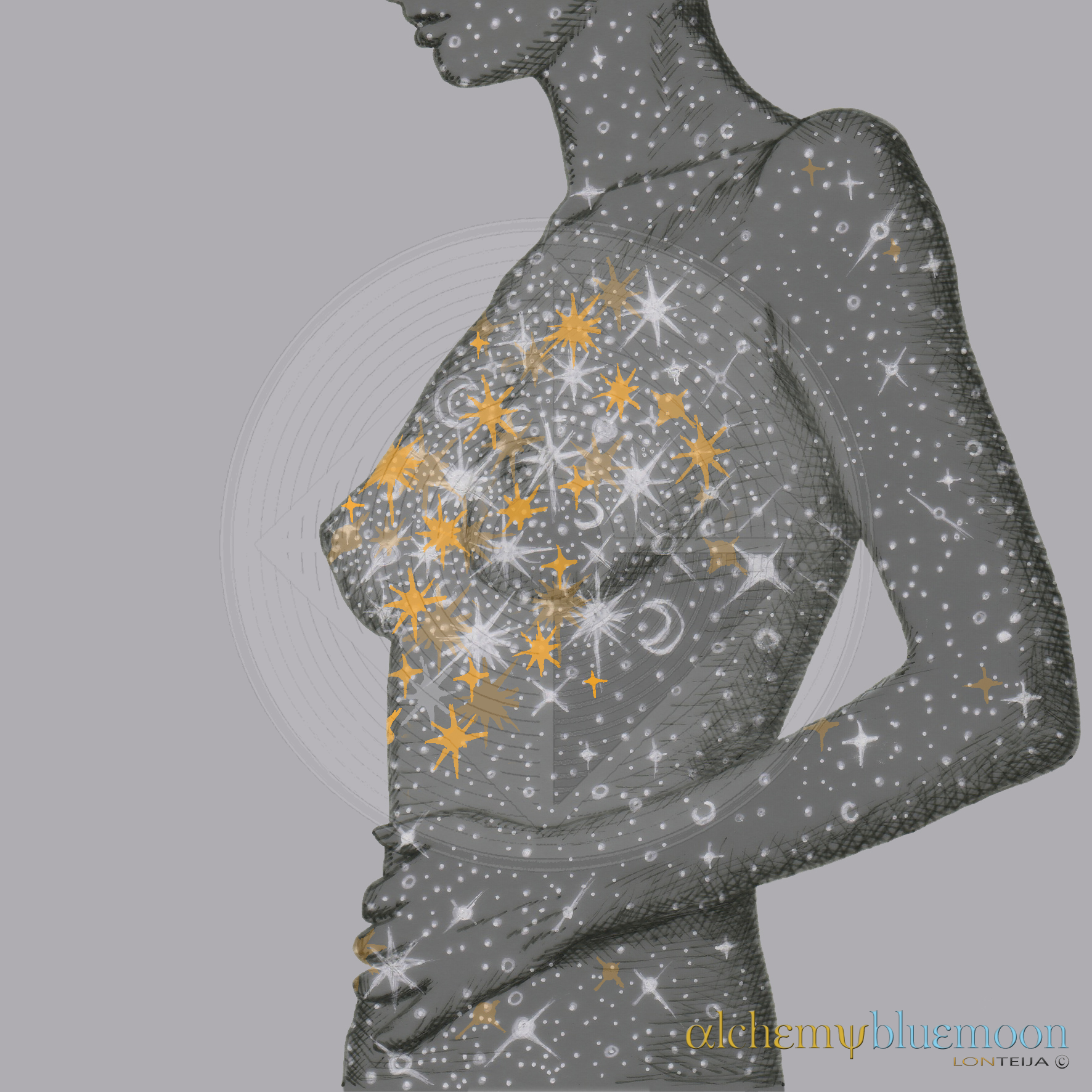 Fig. 5.3.04: The Effervescent Heart (2015). The internal Multiplicatio following the Royal Marriage, where stars and suns bubble within the physical core.