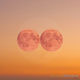 Fig. 4.0.03: The Red Twin Moons (2014). Representing the alchemical Coniunction and the birth of the Rebis, where celestial dualities are unified at the material horizon.